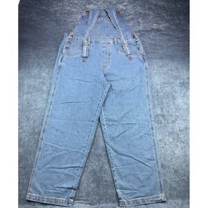 St Johns Bay Vintage Denim Bib Overalls Medium Wash 100% Cotton Size 18
